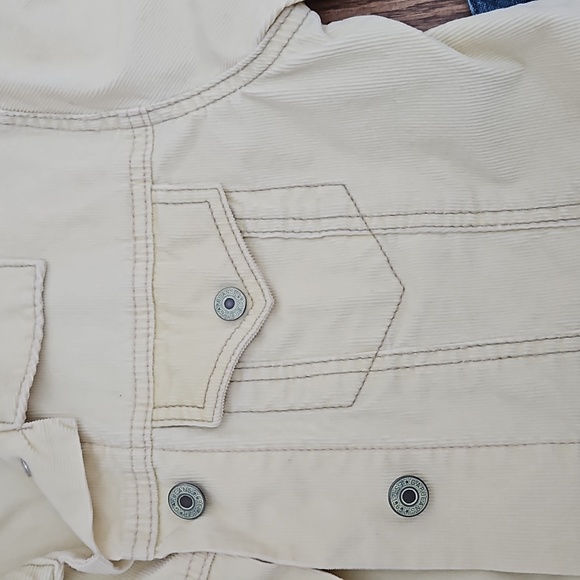 Gap Pale Yellow Corduroy Jacket Cropped Small - Picture 4 of 4
